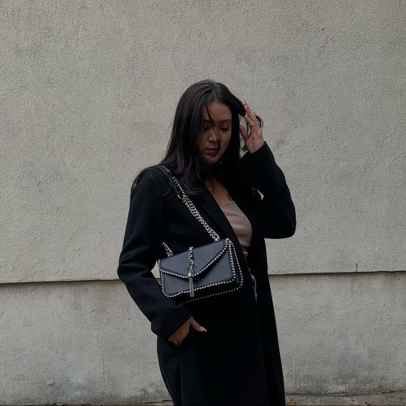 VEGAN LEATHER BLACK BAG - Picture 1 of 5